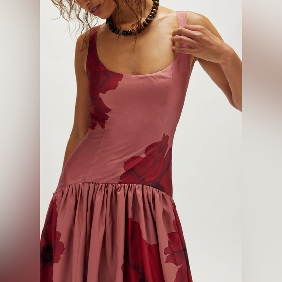 NWT Free People Hutch The Ridge Printed Dress in Mauve Floral - Picture 2 of 4